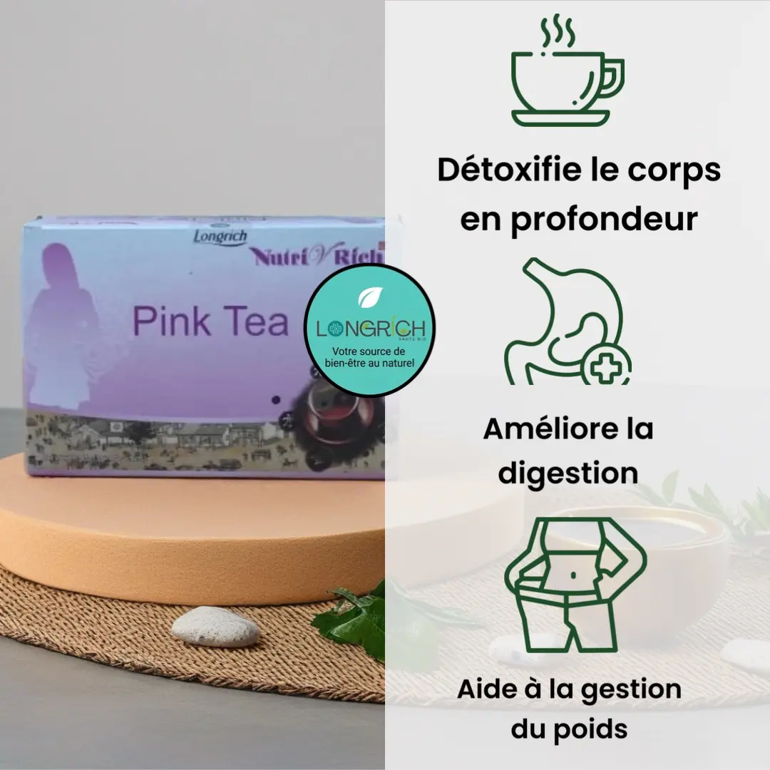 Thé minceur bio Longrich pour la perte de poids naturelle et l'élimination des graisses.