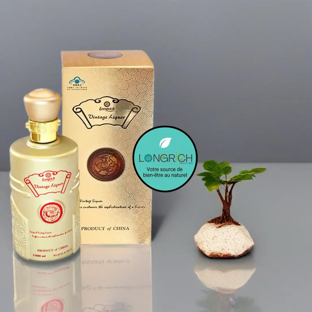 Vin de liqueur Longrich aux herbes médicinales pour la vitalité et le bien-être général.