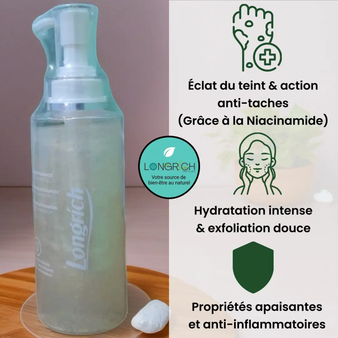Gel douche Longrich aux extraits de bile de serpent et niacinamide pour un teint éclatant, anti-taches et hydratation intense.